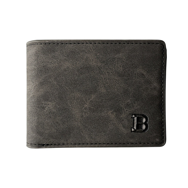 Men’s Fashion Slim Wallet – Compact Solid Short Purse