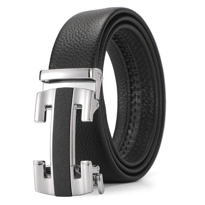Genuine Leather Men's Belt – Automatic Buckle Design, Multiple Styles