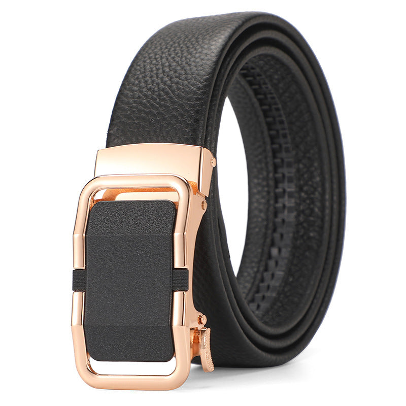 Genuine Leather Men's Belt – Automatic Buckle Design, Multiple Styles