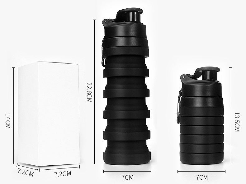 500ml Collapsible Outdoor Water Bottle – BPA-Free Silicone Sports Water Cup for Hiking, Cycling & Fitness
