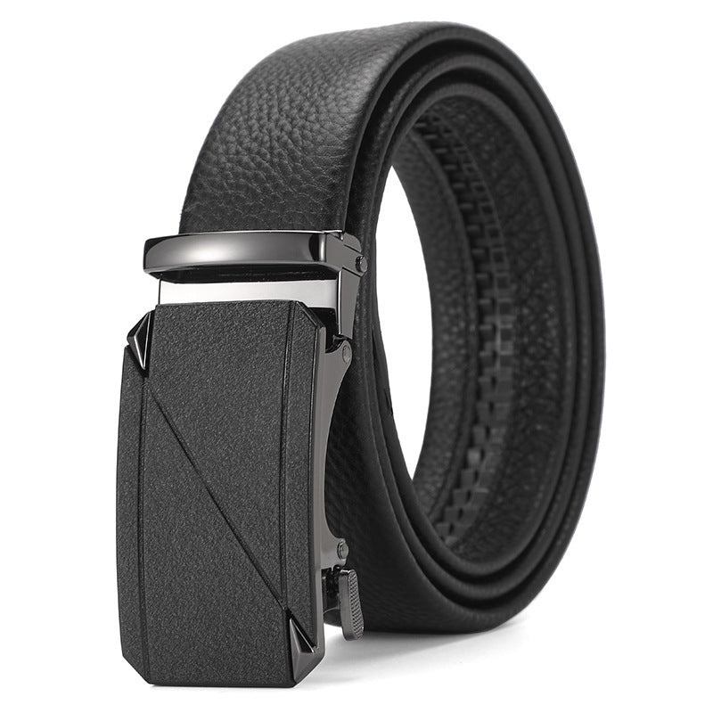 Genuine Leather Men's Belt – Automatic Buckle Design, Multiple Styles