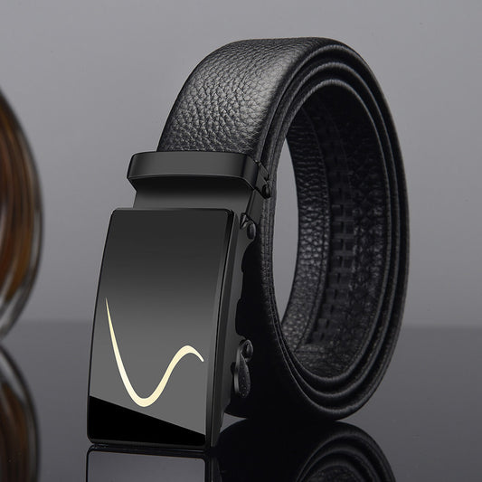 Men’s Business Automatic Buckle Belt – Middle-Aged & Youth Leather Belt in Multiple Styles