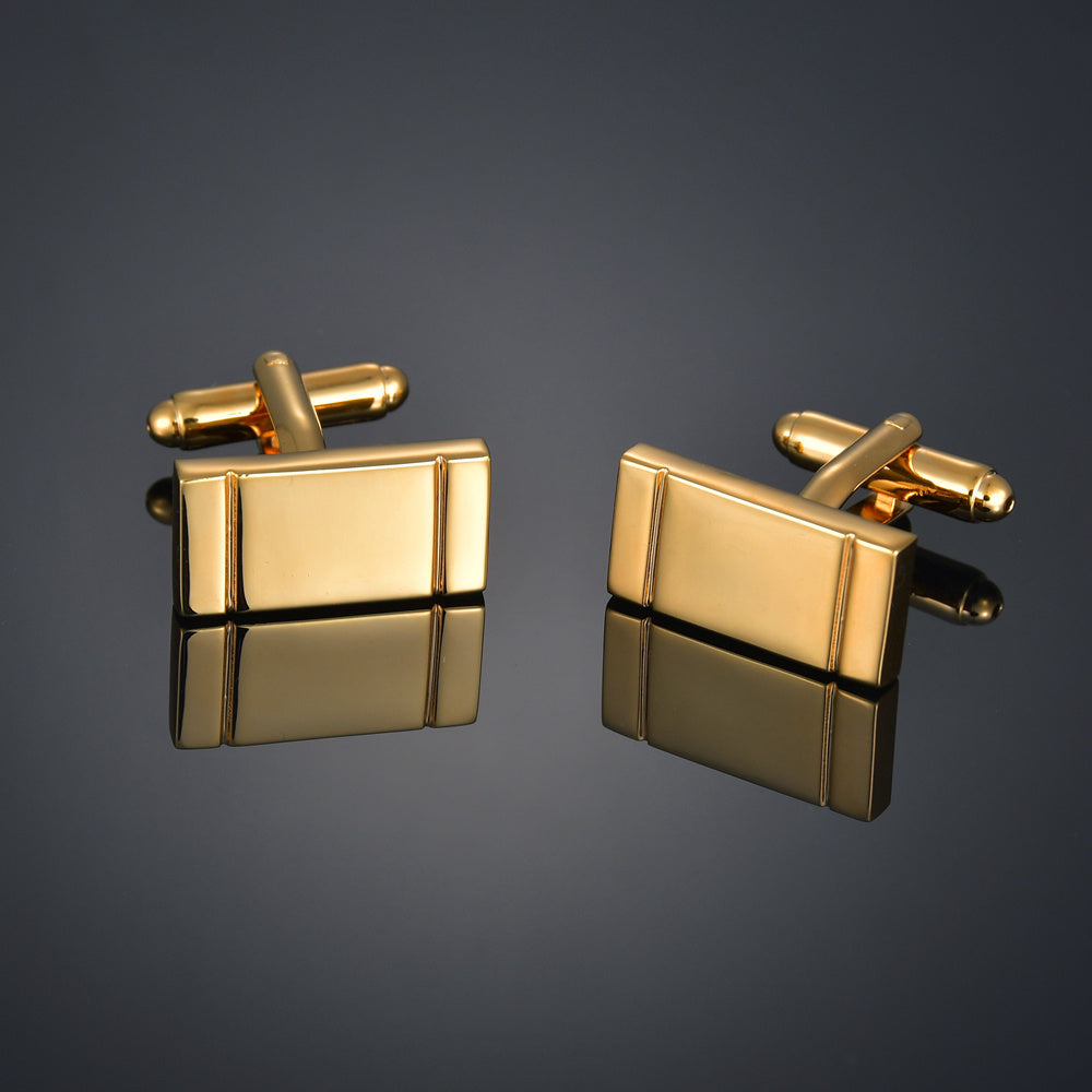 Gold Color Maple Leaves Letter Name Cufflinks for Men – French Style