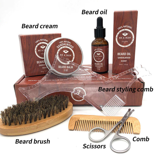 Beard Care Set – Premium Grooming Kit with Beard Oil, Cream & Styling Tools