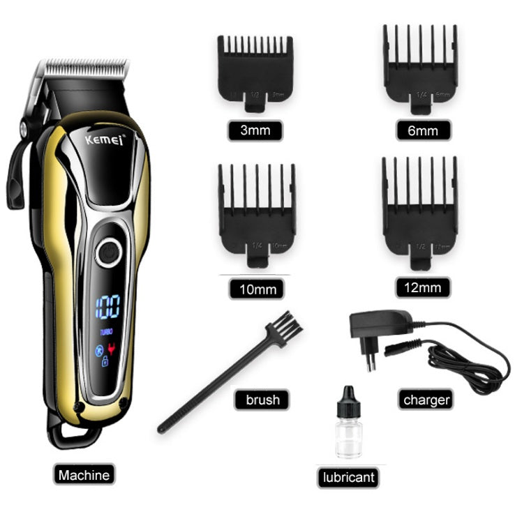 Professional Rechargeable Hair Clipper – 120 Min Cordless Beard Trimmer with 4 Guide Combs & Power Adapter