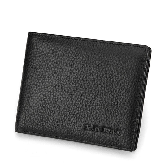 Men’s Ultra-Thin Leather Wallet – First Layer Cowhide Horizontal Short Wallet