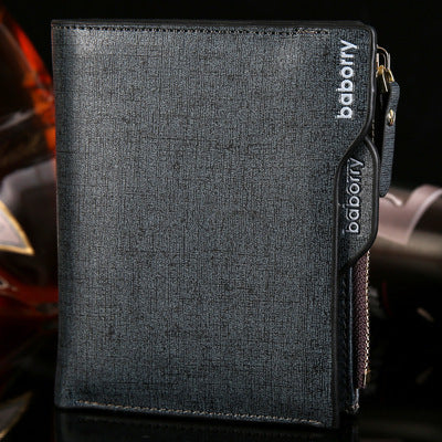 Gold Sand Vertical Business Wallet for Men – PU Leather