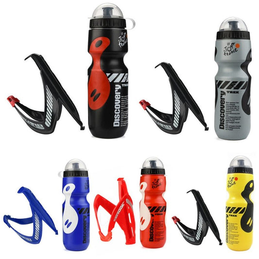 Astey Bicycle Water Bottle & Cage Set – Lightweight Plastic Bottle with Matching Cage