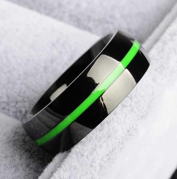 Men's Firefighter Ring – Stainless Steel Thin Blue Line Ring for First Responders