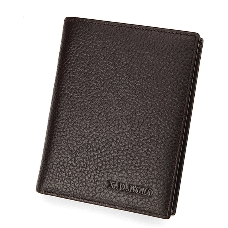 Men’s Ultra-Thin Leather Wallet – First Layer Cowhide Horizontal Short Wallet