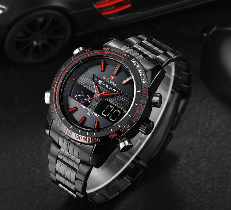 Kairos Naviforce Men’s Sports Wrist Watch Model 9024 – Luminous Quartz Chronograph with Week & Calendar Display, 30M Waterproof