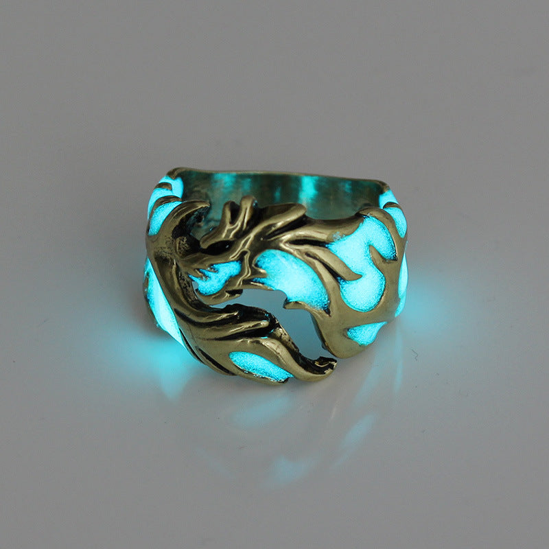 Unisex Glow In The Dark Dragon Ring – Allergy-Free Alloy Luminous Ring for Men and Women