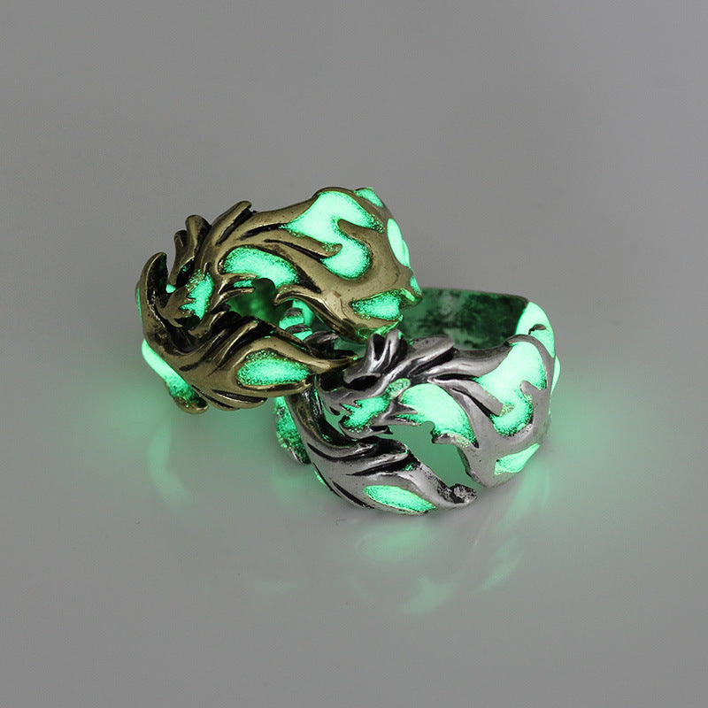 Unisex Glow In The Dark Dragon Ring – Allergy-Free Alloy Luminous Ring for Men and Women