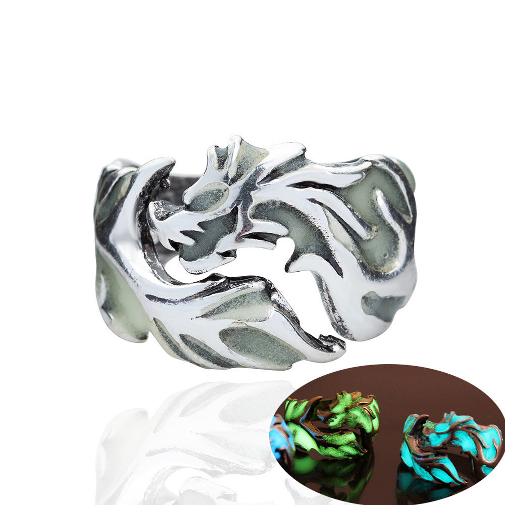 Unisex Glow In The Dark Dragon Ring – Allergy-Free Alloy Luminous Ring for Men and Women