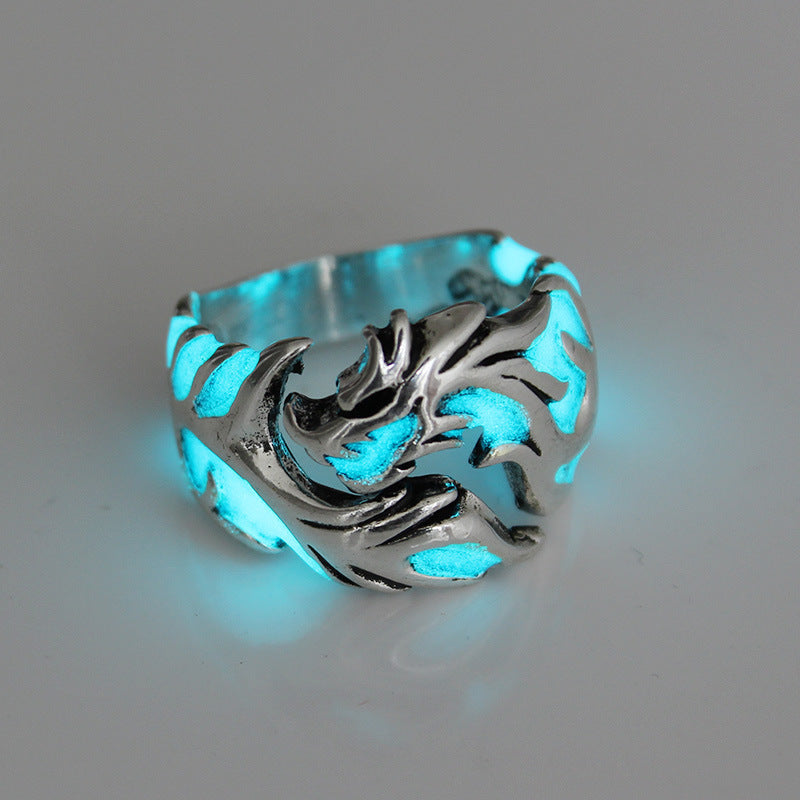 Unisex Glow In The Dark Dragon Ring – Allergy-Free Alloy Luminous Ring for Men and Women
