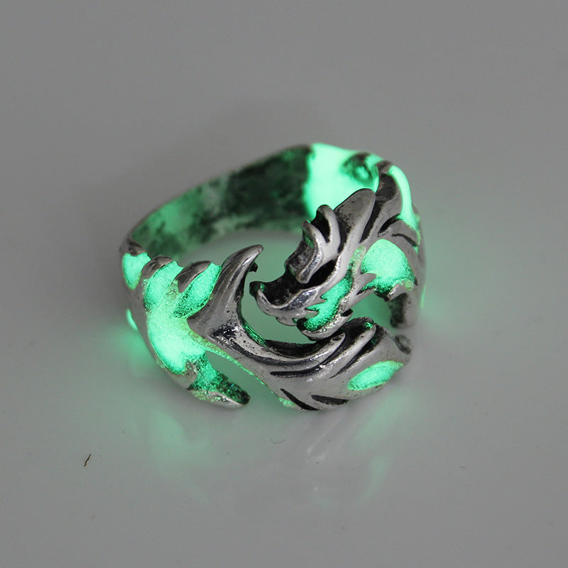 Unisex Glow In The Dark Dragon Ring – Allergy-Free Alloy Luminous Ring for Men and Women