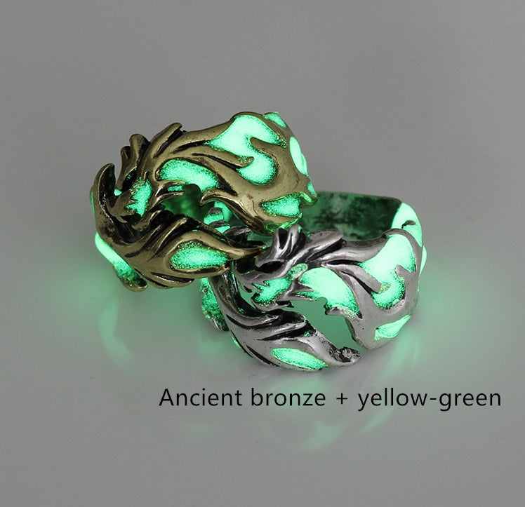 Unisex Glow In The Dark Dragon Ring – Allergy-Free Alloy Luminous Ring for Men and Women