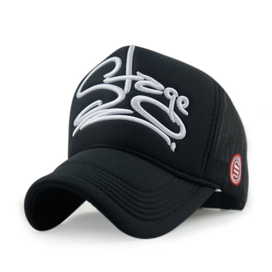 Fashion Korean Style Hipster Truck Hat – Mens Adjustable Cotton-Polyester Visor Cap