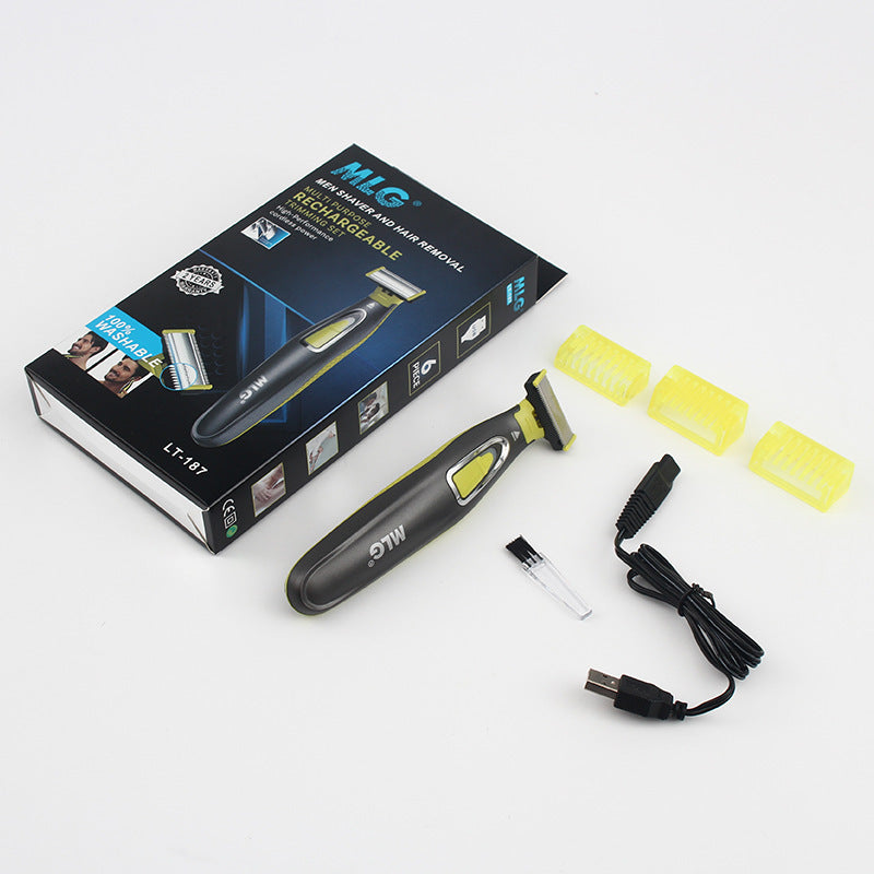 Beard Razor Hair Shaving Machine – Rechargeable Electric Shaver & Washable Body Trimmer