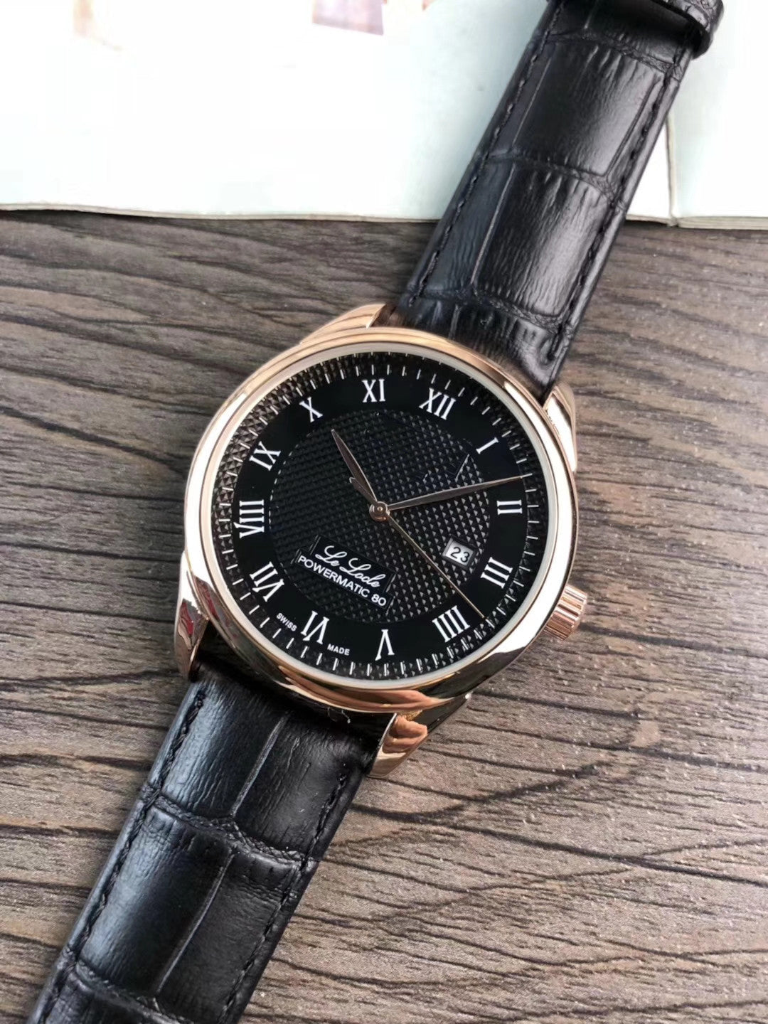 Mens Stainless Steel Belt Watch with Calendar & 24-Hour Display – Genuine Leather Strap