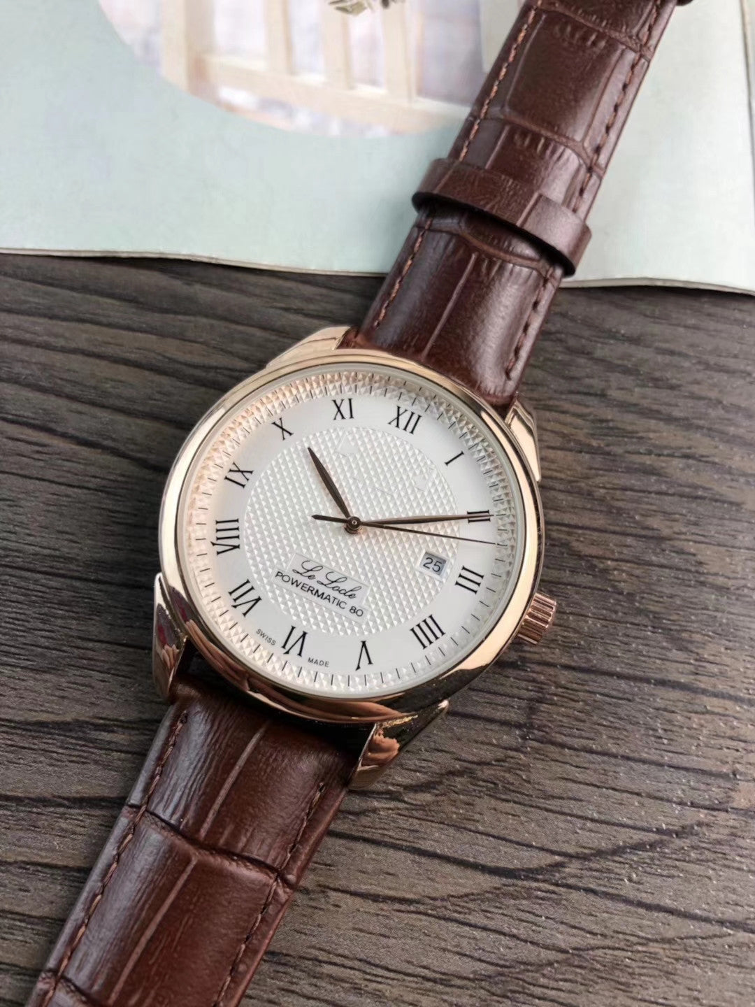 Mens Stainless Steel Belt Watch with Calendar & 24-Hour Display – Genuine Leather Strap