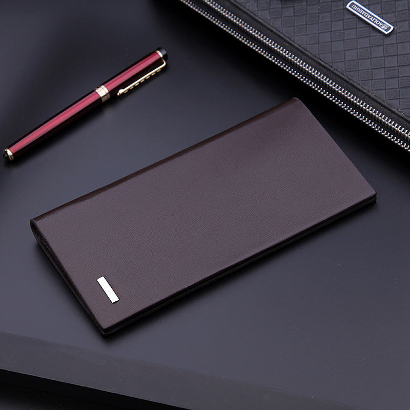 Men’s Long Wallet – Youth Style Bifold Wallet with Hidden Compartment and Contrast Color Design