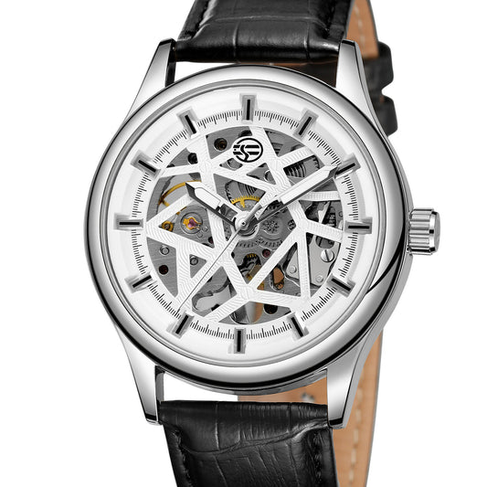 Forsining Men’s Golden Gear Mechanical Watch – Retro Classic Luxury Wristwatch with Luminous Hands, 42mm Dial
