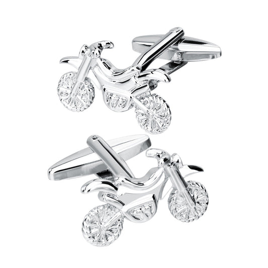 Silver Motorcycle Cufflinks for Men – Unique Wedding & Formal Shirt Cuff Buttons | High-Quality Fashion Jewelry