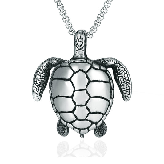 Piece For Piece Stainless Steel Animal Turtle Necklace Small Sea Turtle Turtle Pendant Mens Titanium Steel Necklace