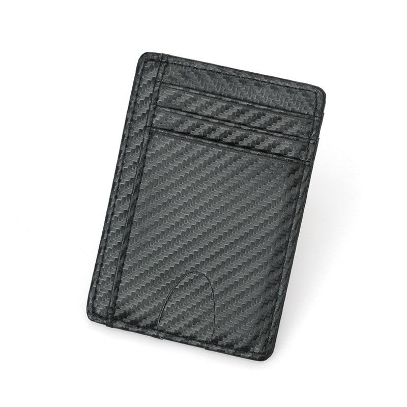 Black Business Card Holder Wallet for Men – Simple Non-Woven Fabric Purse Bag
