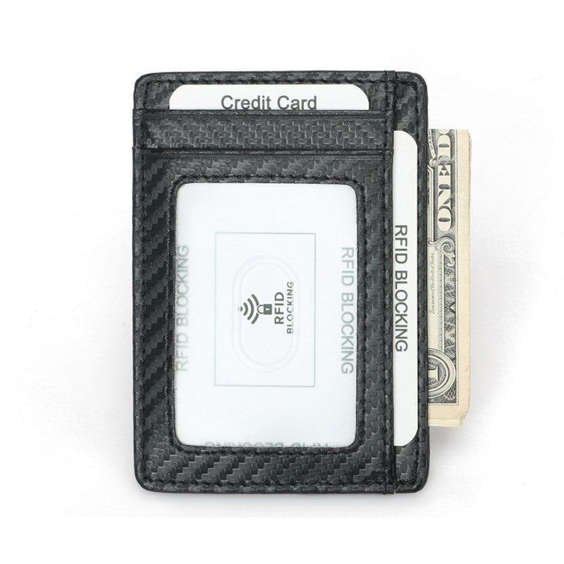 Black Business Card Holder Wallet for Men – Simple Non-Woven Fabric Purse Bag