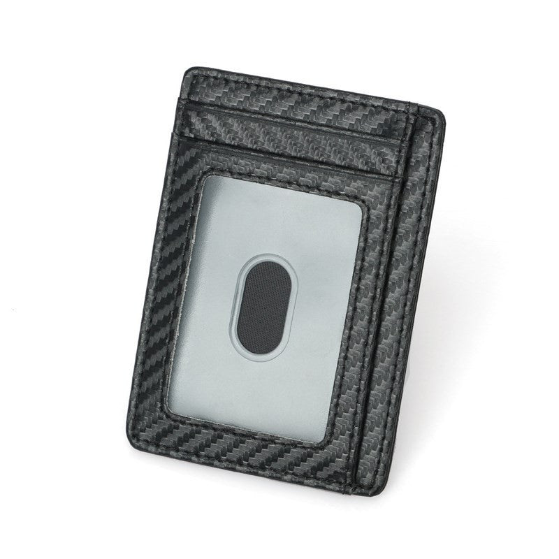 Black Business Card Holder Wallet for Men – Simple Non-Woven Fabric Purse Bag