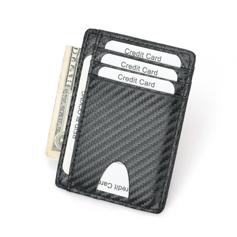 Black Business Card Holder Wallet for Men – Simple Non-Woven Fabric Purse Bag