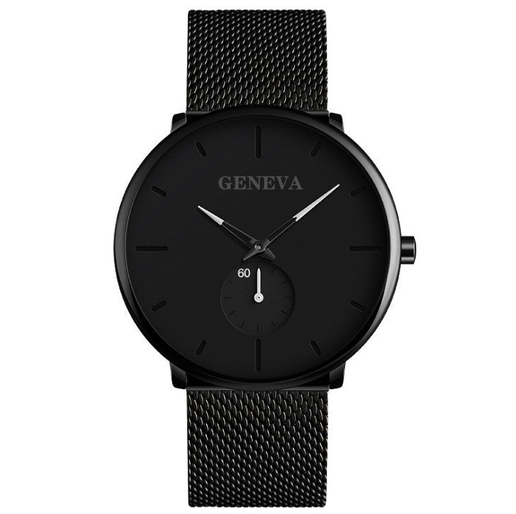 Geneva Fashion Casual Men's Quartz Watch – Stainless Steel Analog Wristwatch with Mineral Glass
