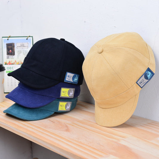 Patch Short Brim Baseball Cap – Adjustable Cotton Sunshade Hat