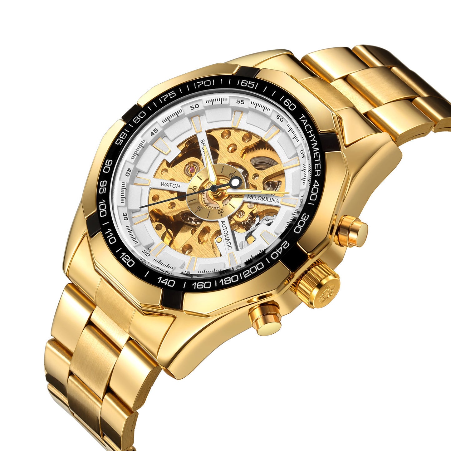 Luxury Full Hollow Automatic Mechanical Watch for Men – Tourbillon, Moon Phase, Calendar, Steel Band