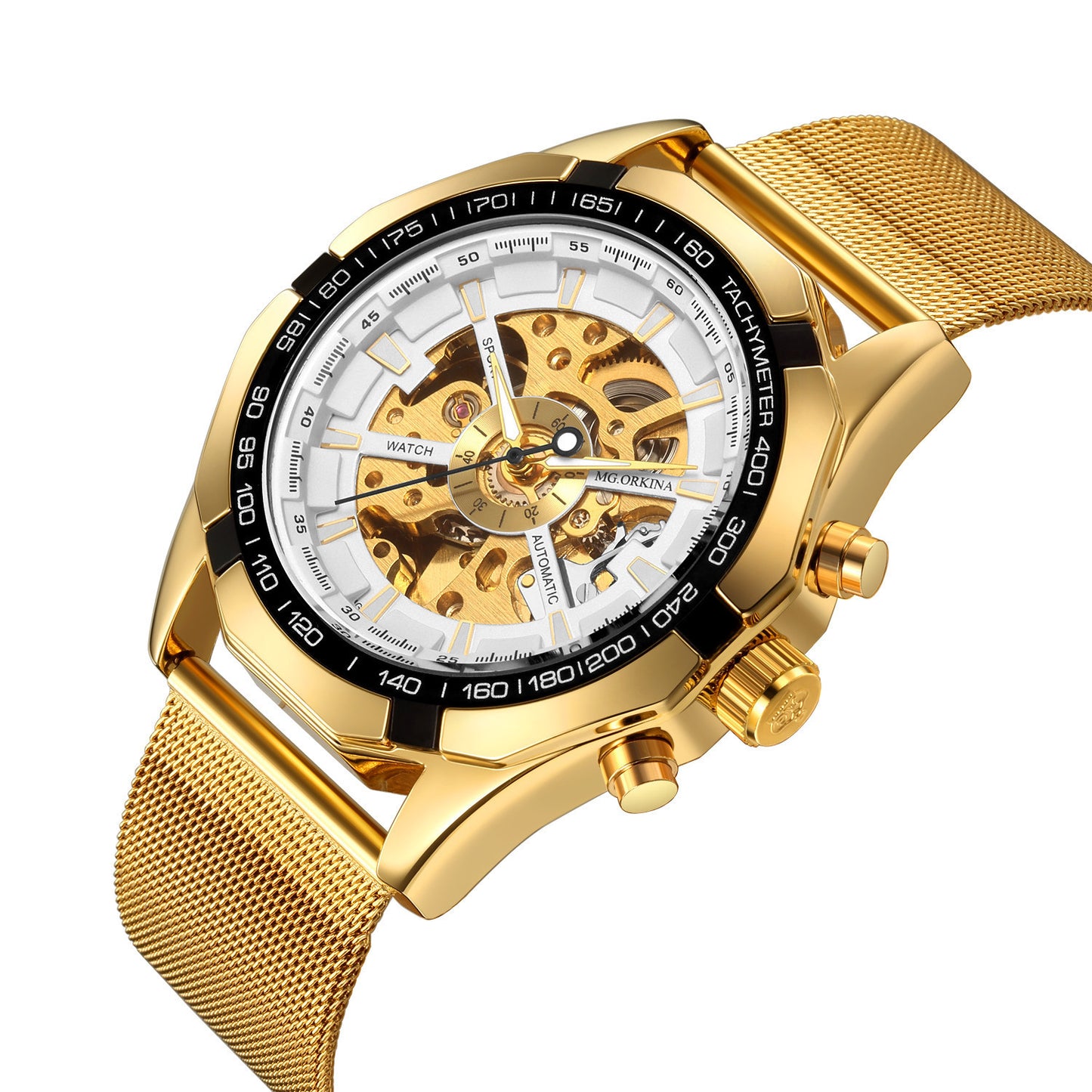 Luxury Full Hollow Automatic Mechanical Watch for Men – Tourbillon, Moon Phase, Calendar, Steel Band