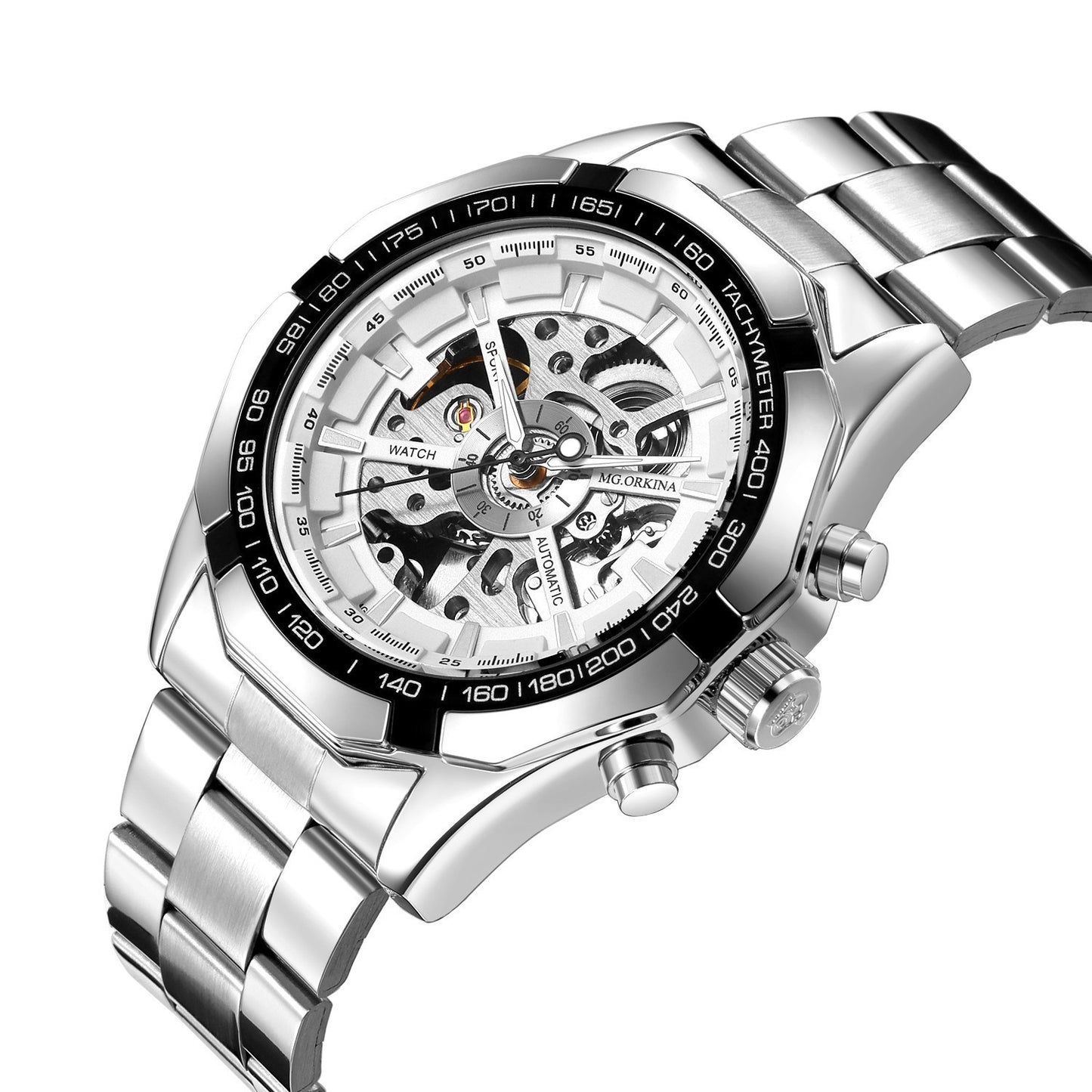 Luxury Full Hollow Automatic Mechanical Watch for Men – Tourbillon, Moon Phase, Calendar, Steel Band