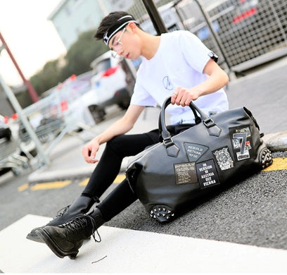 Leather Gym Bag – Premium PU Leather Handbag, Shoulder & Crossbody Duffel