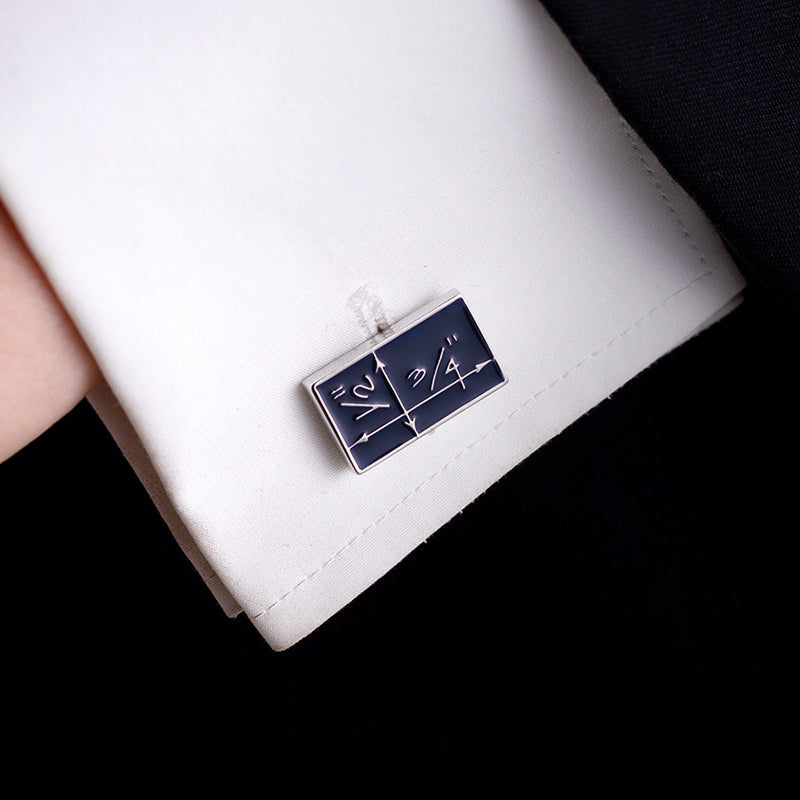 Elegant Blue Enamel Copper Cufflinks for Men – Classic Formal Shirt Accessories for Weddings, Business & Events