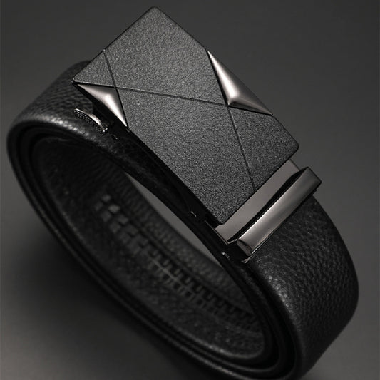 Genuine Leather Men's Belt – Automatic Buckle Design, Multiple Styles
