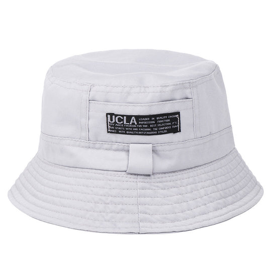 Trendy Letter Embroidered Fisherman Hat – Unisex Canvas Bucket Hat for Outdoor, Travel & Streetwear (56–58cm)