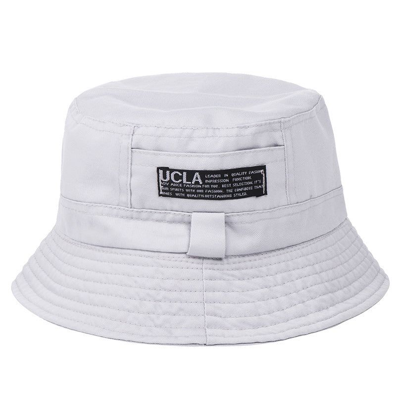 Trendy Letter Embroidered Fisherman Hat – Unisex Canvas Bucket Hat for Outdoor, Travel & Streetwear (56–58cm)