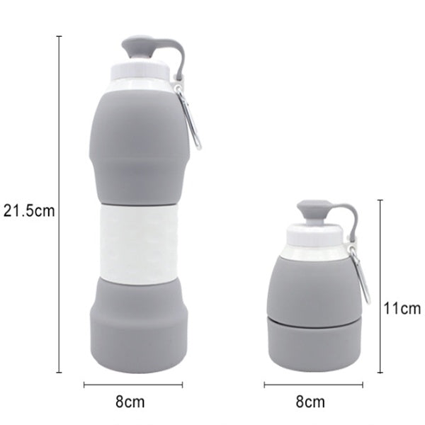 580ml Silicone Folding Water Bottle – Portable, Space-Saving Travel Kettle