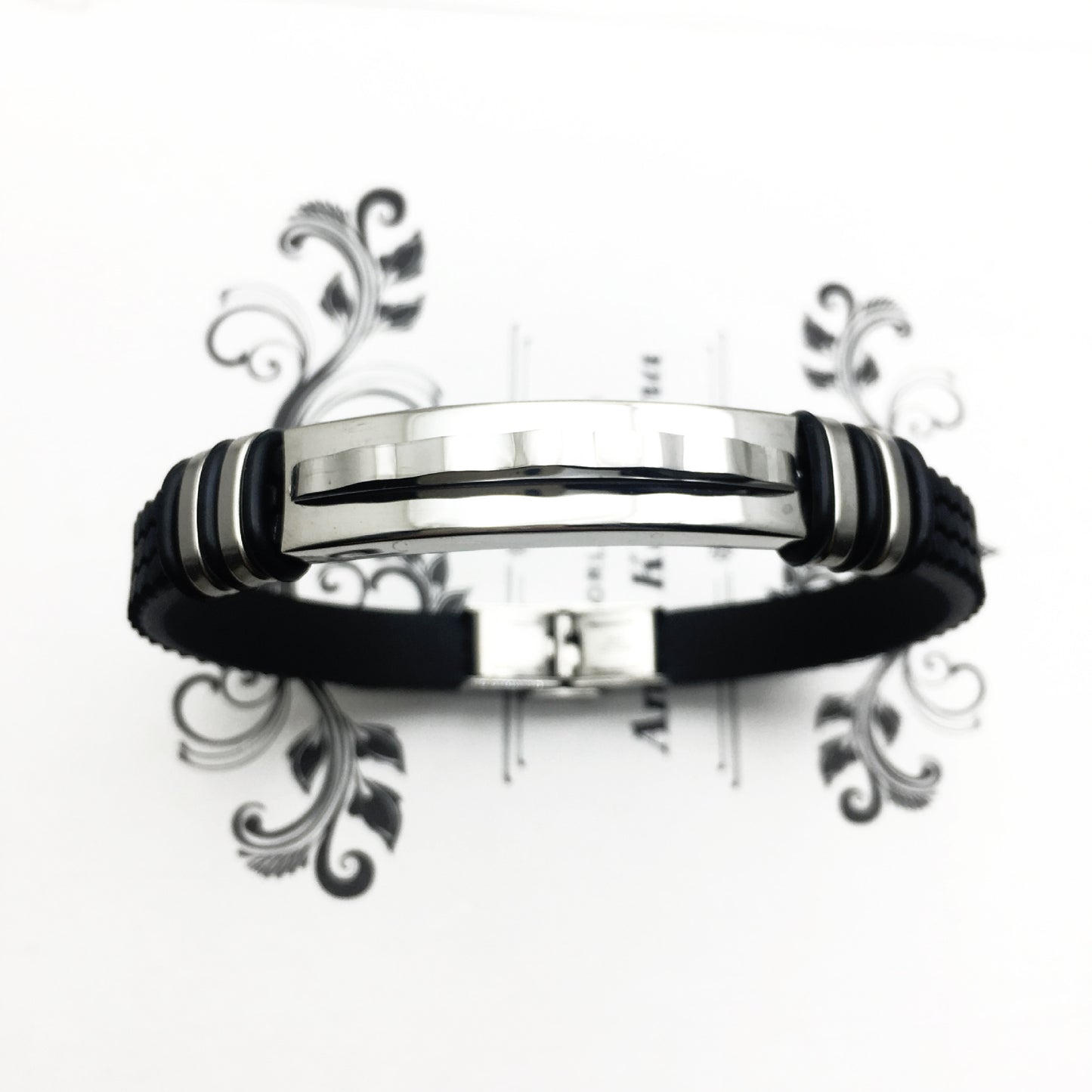 Zap Leather & Stainless Steel Men's Bracelet – Modern Braided Wristband for Casual & Formal Wear