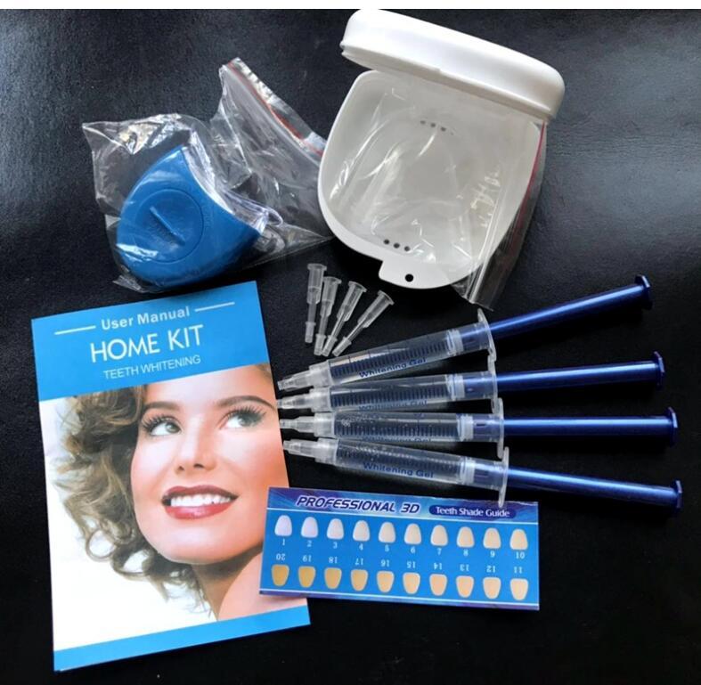 Professional Teeth Whitening Gel Kit – 3 ml Gel Syringes with Trays, LED Lamp & Shade Guide