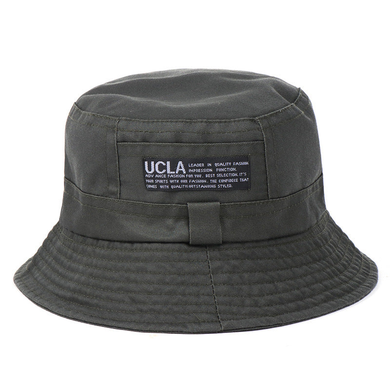 Trendy Letter Embroidered Fisherman Hat – Unisex Canvas Bucket Hat for Outdoor, Travel & Streetwear (56–58cm)