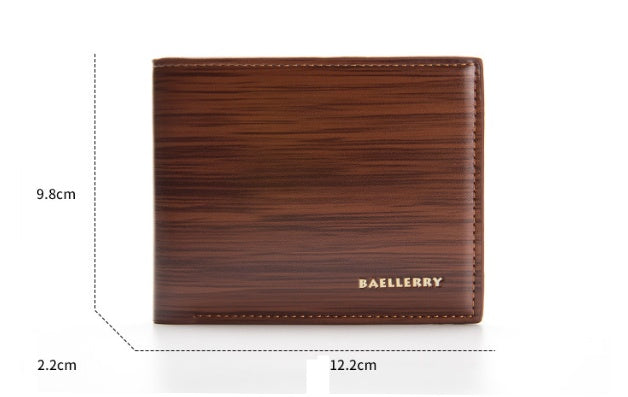 3‑Fold Carteira Men’s Wallet – Japanese & Korean Style PU Leather