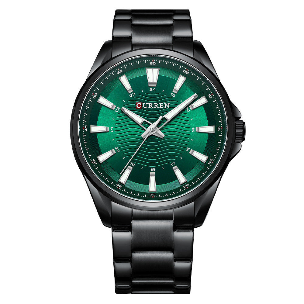 Men’s Fashion Business Quartz Watch – Stainless Steel Strap, 44mm Dial, 30M Water Resistant