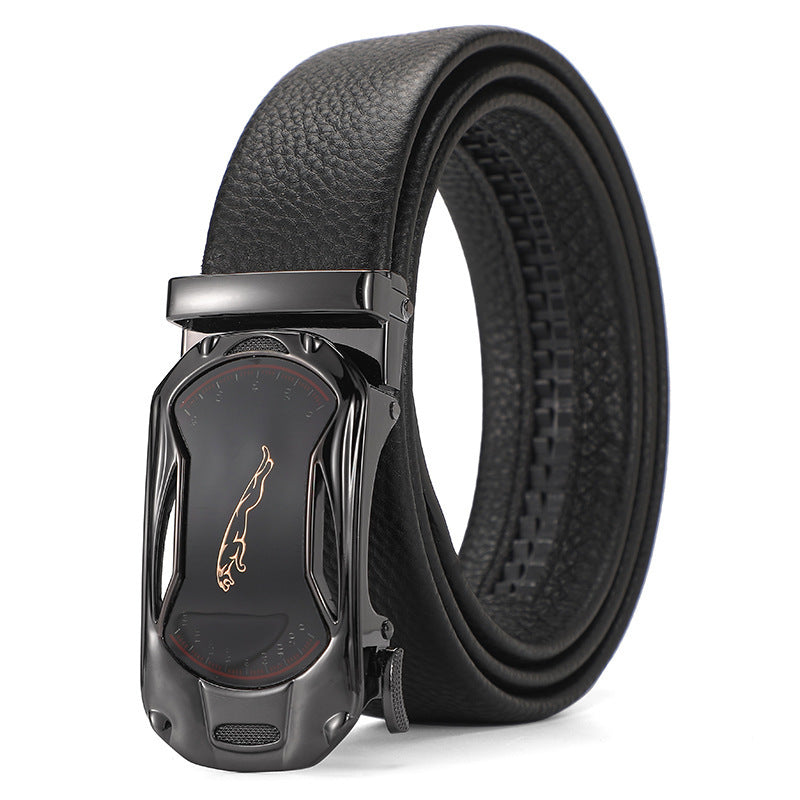 Genuine Leather Men's Belt – Automatic Buckle Design, Multiple Styles